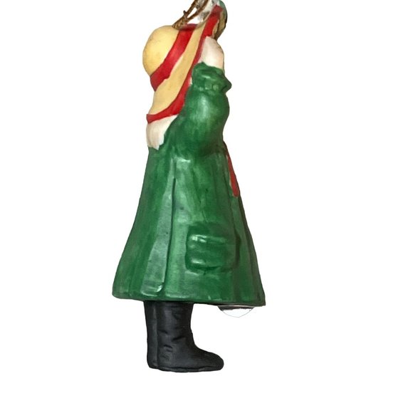 Gorham Porcelain "Mistletoe Girl" Thomas Nast Christmas Ornament - 3 1/4" Tall - Picture 6 of 11